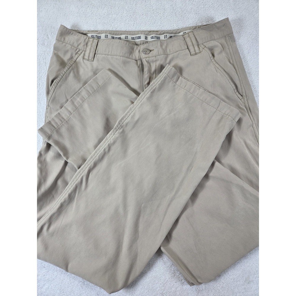 Solitude Mens Golf Pants 36x32 Khaki Performance Lightweight Casual